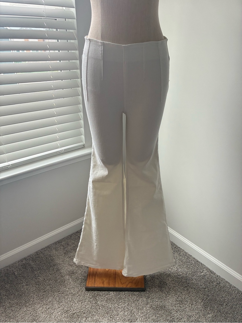 We The Free White Pull On Denim Flare Jeans